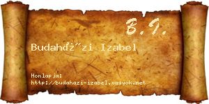 Budaházi Izabel névjegykártya